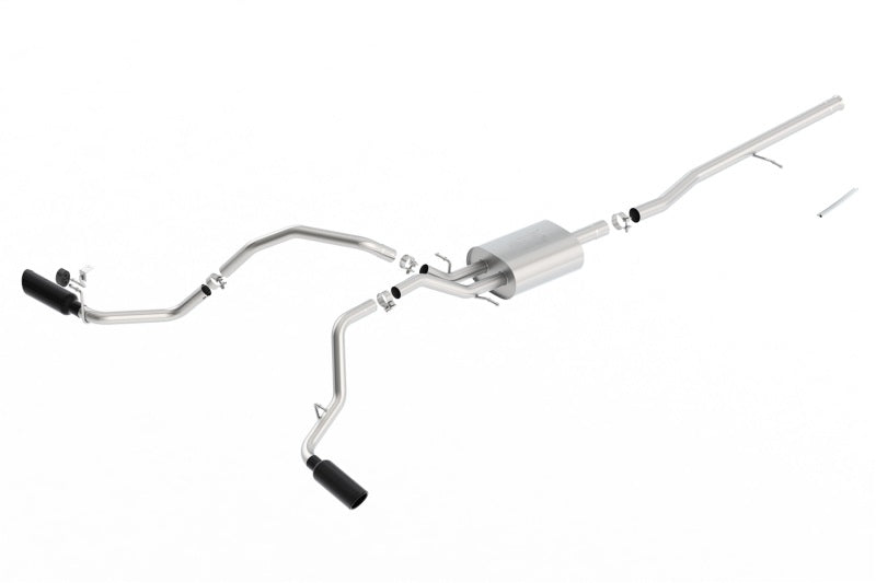 Borla 14-16 Chevrolet Silverado 1500 5.3L ATAK Catback Exhaust w/ Black Chrome Tips - eliteracefab.com