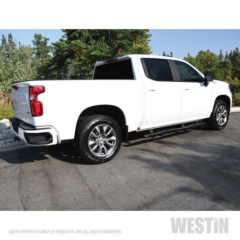 Westin 2019 Chevrolet Silverado/Sierra 1500 Crew Cab Non LD PRO TRAXX 4 Oval Nerf Step Bars - Black - eliteracefab.com