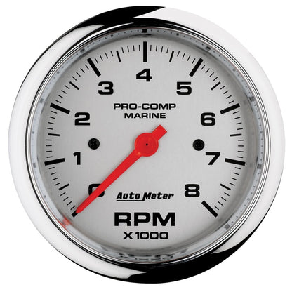 Autometer Marine Chrome Ultra-Lite 3-3/8in 8k RPM Tachometer Gauge 200779-35