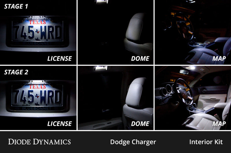 Diode Dynamics 06-10 Dodge Charger Interior LED Kit Cool White Stage 2