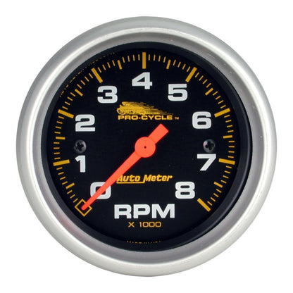 Autometer Pro-Cycle Gauge Tach 2 5/8in 8K Rpm 2&4 Cylinder Black 19324
