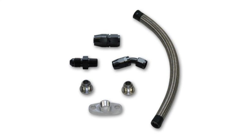 Vibrant Univ Top Mount Oil Drain Kit incl 20in Teflon lined S.S. hose Fitting - eliteracefab.com