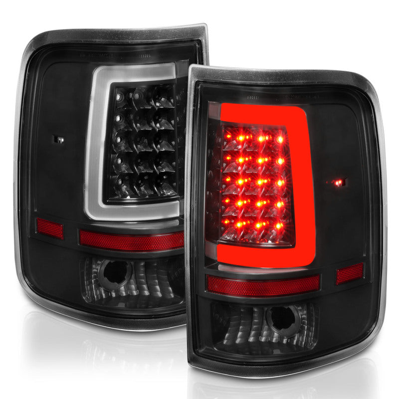 ANZO 2004-2006 Ford F-150 LED Tail Lights w/ Light Bar Black Housing Clear Lens - eliteracefab.com