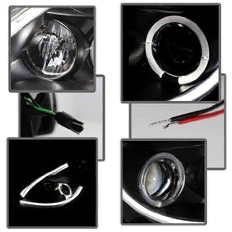 Spyder Nissan Altima 4Dr 10-12 Projector Headlights Light DRL LED Halo Blk PRO-YD-NA104D-LTDRL-BK - eliteracefab.com