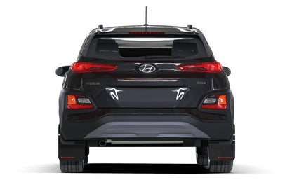 Rally Armor 18-22 Hyundai Kona Black UR Mud Flap White Logo - eliteracefab.com