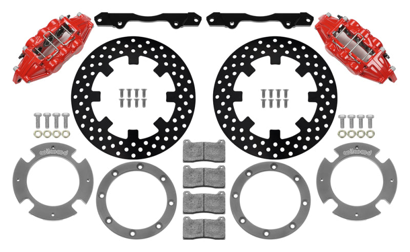 Wilwood 17-21 Can-Am X3RS Red 6-Piston Front Kit 11.25in - Drilled Rotors Wilwood