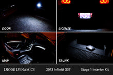 Load image into Gallery viewer, Diode Dynamics 07-15 Infiniti G37 Sedan Interior LED Kit Cool White Stage 1