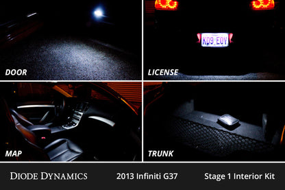 Diode Dynamics 08-15 Infiniti G37 Coupe/Convertible Interior LED Kit Cool White Stage 2 Diode Dynamics