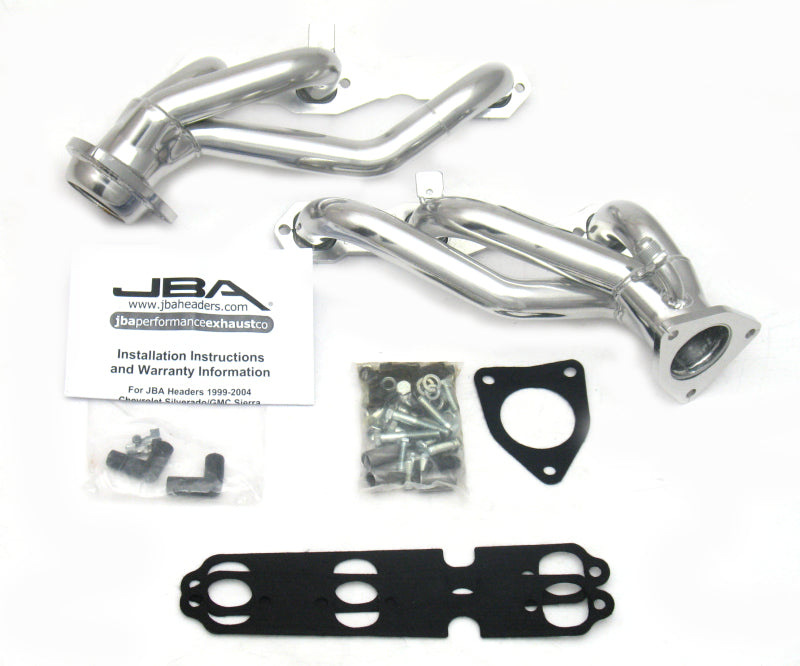 JBA 99-02 GM Truck 4.3L V6 w/o A.I.R. Injection 1-1/2in Primary Silver Ctd Cat4Ward Header JBA