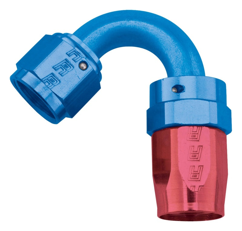 Russell Performance -10 AN Red/Blue 120 Degree Full Flow Swivel Hose End (With 15/16in Radius)