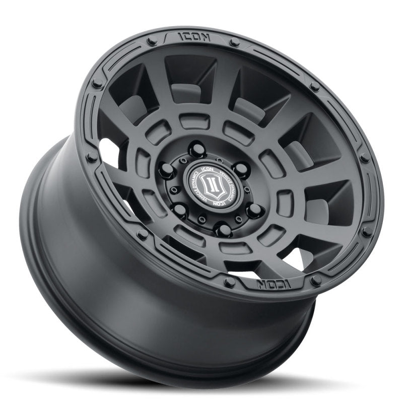 ICON Thrust 17x8.5 6x5.5 0mm Offset 4.75in BS Satin Black Wheel - eliteracefab.com