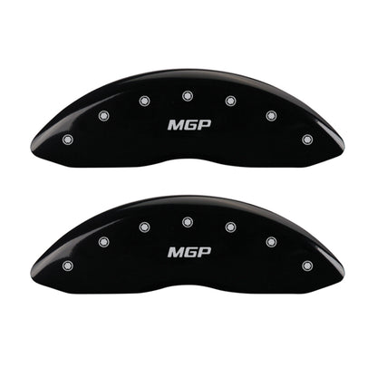 MGP 4 Caliper Covers Engraved Front & Rear MGP Black Finish Silver Characters 2016 Kia Sedona MGP
