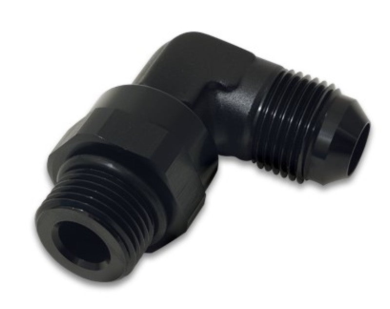 Vibrant -10AN Male Flare to Male -8 ORB Swivel 90 Degree Adapter - Anodized Black - eliteracefab.com