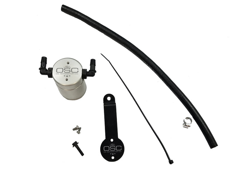 J&L 16-21 Honda Civic 1.5L Turbo (EX & Si) Passenger Side Oil Separator 3.0 - Clear Anodized J&L