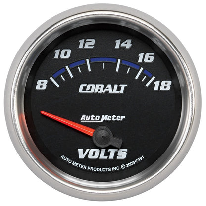 AutoMeter Gauge Voltmeter 2-5/8in. 18V Electric Cobalt 7991