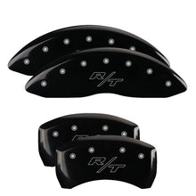 Load image into Gallery viewer, MGP 4 Caliper Covers Engraved Front &amp; Rear Vintage Style/RT Black finish silver ch MGP