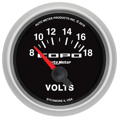 Autometer 52mm 18V Electric Voltmeter Chevrolet COPO Camaro 880874
