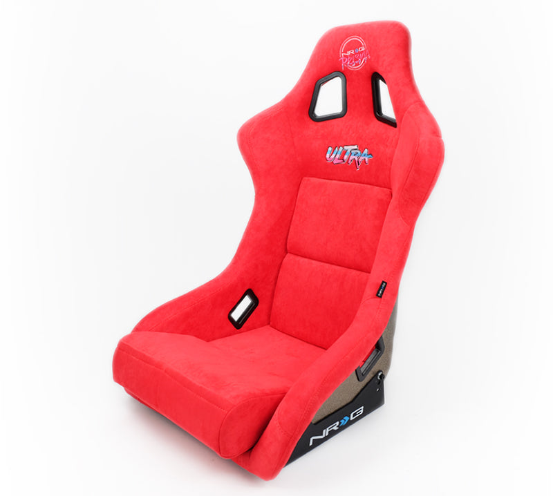 NRG FRP Bucket Seat ULTRA Edition - Large (Red Alcantara/Gold Glitter Back) - FRP-302RD-ULTRA