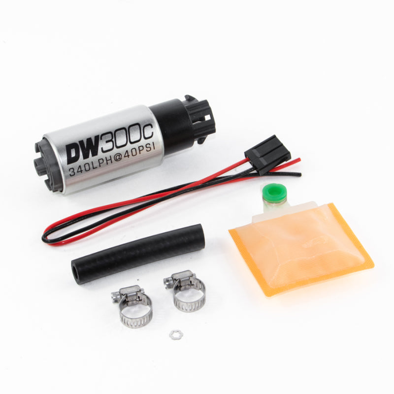 DeatschWerks 340lph DW300C Compact Fuel Pump w/ Universal Install Kit (w/ Mounting Clips) - eliteracefab.com