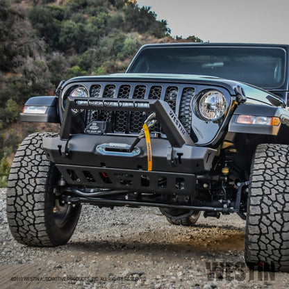 Westin 18-19 Jeep Wrangler JL Stubby Front Bumper - Textured Black - eliteracefab.com