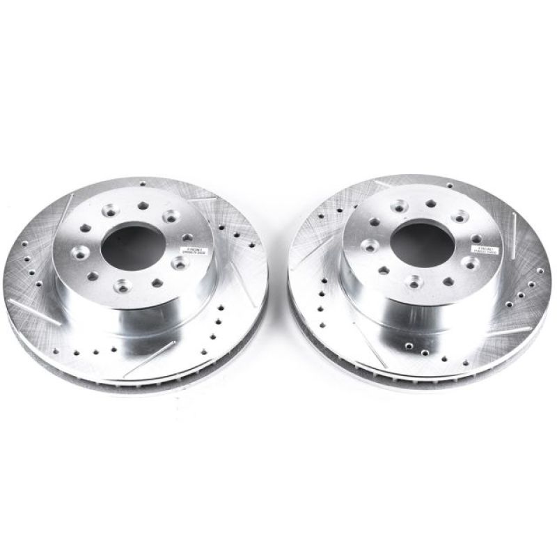 Power Stop 63-82 Chevrolet Corvette Front Evolution Drilled & Slotted Rotors - Pair - eliteracefab.com