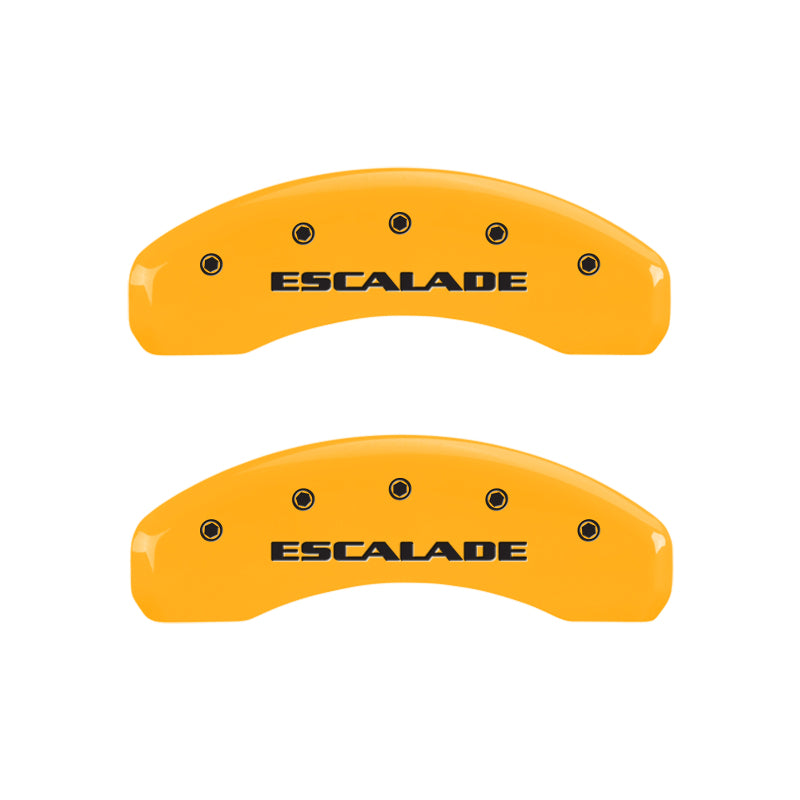 MGP 4 Caliper Covers Engraved F & R Escalade Yellow Finish Black Char 2004 Cadillac Escalade EXT MGP