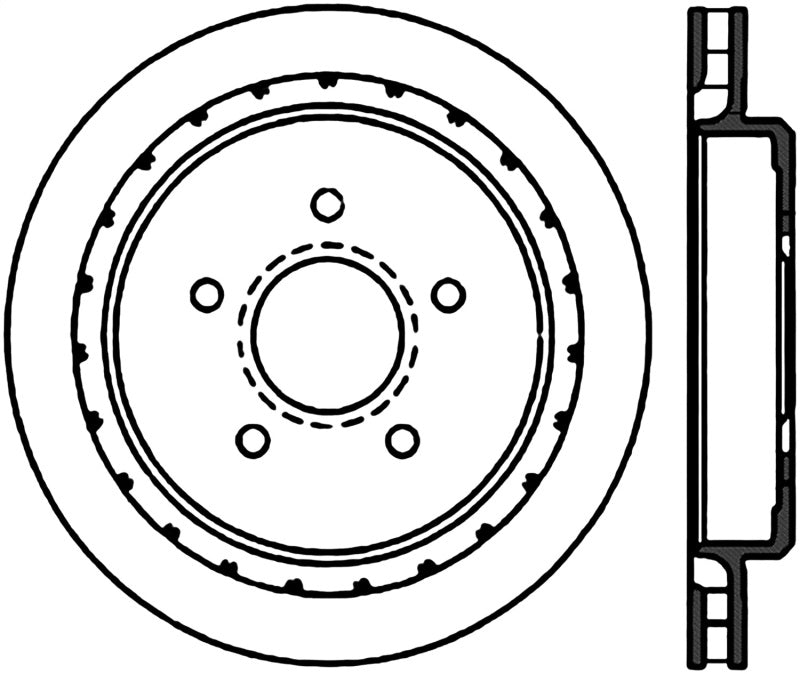 StopTech Power Slot 97-04 Chevy Corvette Slotted Right Rear CRYO Rotor Stoptech