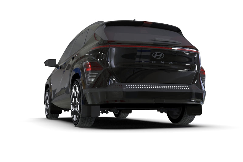 Rally Armor 2024 Hyundai Kona EV Black UR Mud Flap - Metallic Black Logo