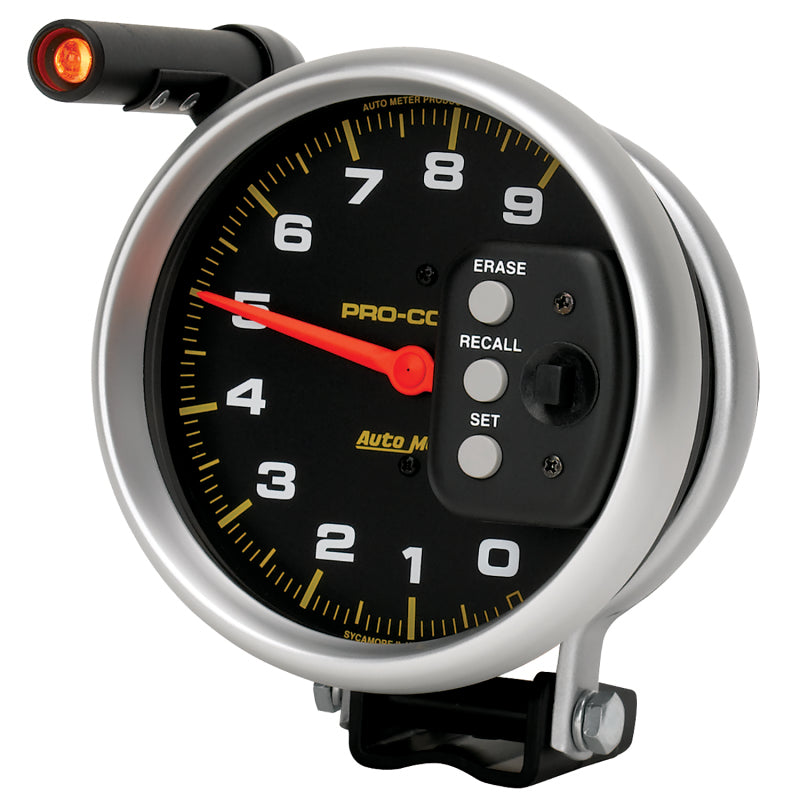AutoMeter Gauge Tach 5in. 9K RPM Pedestal W/ Quick Lite & Peak Memory Pro-Comp 6851