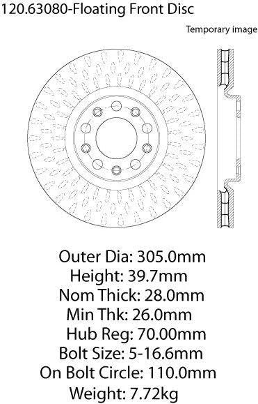 CENTRIC PERFORMANCE BRAKE ROTOR, 120.63080 - eliteracefab.com