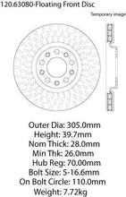 Load image into Gallery viewer, CENTRIC PERFORMANCE BRAKE ROTOR, 120.63080 - eliteracefab.com