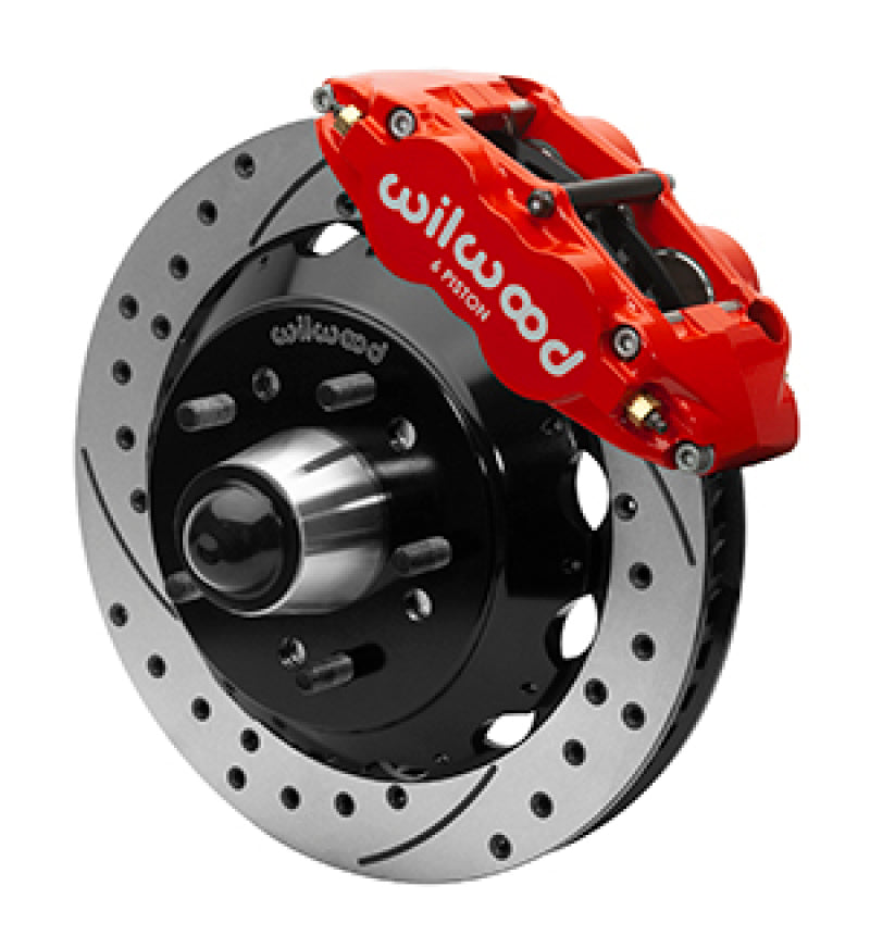 Wilwood Superlite 6R Front Brake Kit for 63-87 Chevy C10 Prospindle13.06 in Diameter, Red Calipers Wilwood