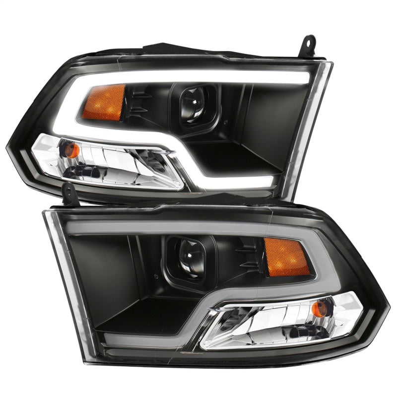 ANZO 09-18 Dodge Ram 1500 Plank Style Projector Headlights Black w/ Halo - eliteracefab.com