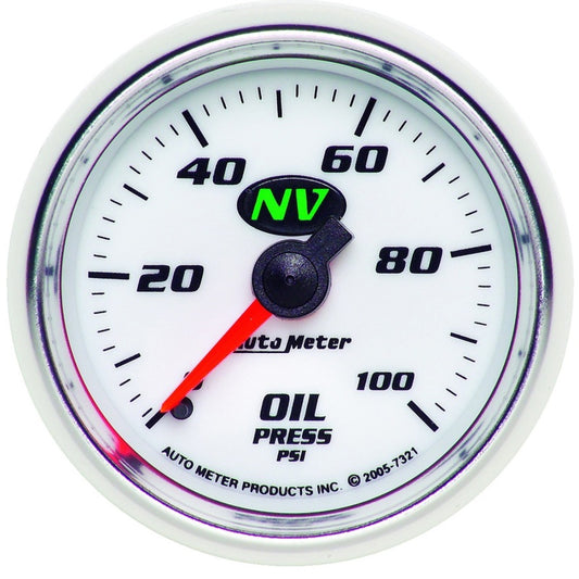 Autometer NV 52mm 0-100 PSI Oil Pressure Mechanical Gauge 7321