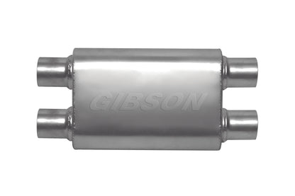Gibson CFT Superflow Dual/Dual Oval Muffler - 4x9x18in/3in Inlet/3in Outlet - Stainless - eliteracefab.com