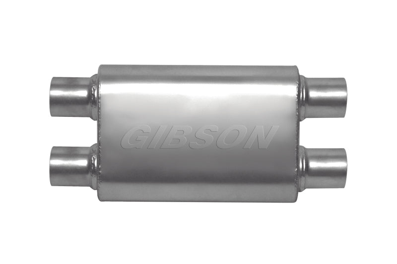 Gibson CFT Superflow Dual/Dual Oval Muffler - 4x9x18in/3in Inlet/3in Outlet - Stainless - eliteracefab.com