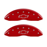 MGP 4 Caliper Covers Engraved Front & Rear Bowtie Red Finish Silver Char 2014 Chevrolet Express 2500