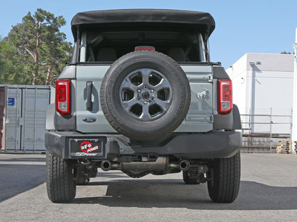 aFe Vulcan 3in 304 SS Axle-Back Exhaust 2021 Ford Bronco L4-2.3L (t)/V6-2.7L (tt) w/ Carbon Tips - eliteracefab.com