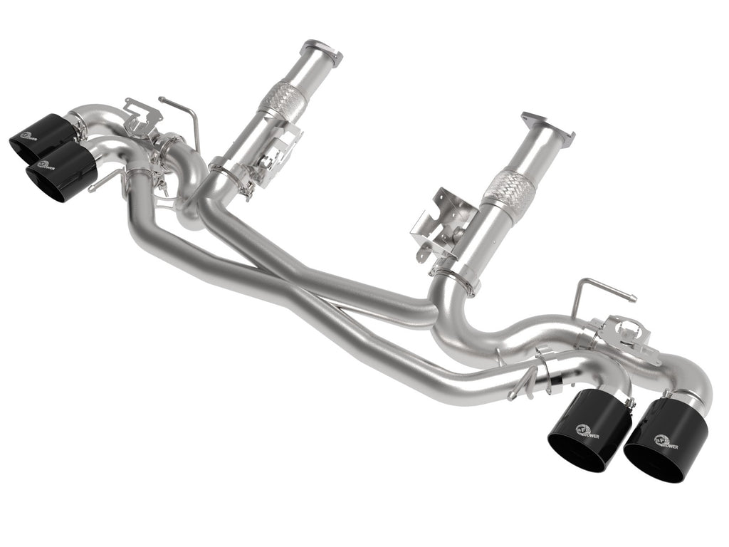 AFe MACH Force-Xp 304 Stainless Steel Cat-Back Exhaust Black 2020 Chevrolet Corvette C8 - eliteracefab.com
