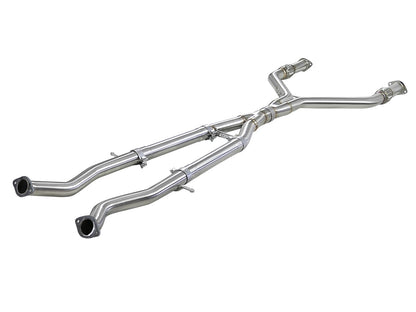 aFe Takeda 2.5in to 3in 304 SS Y-Pipe Exhaust System 16-18 Infiniti Q50/Q60 V6-3.0L (tt) - eliteracefab.com