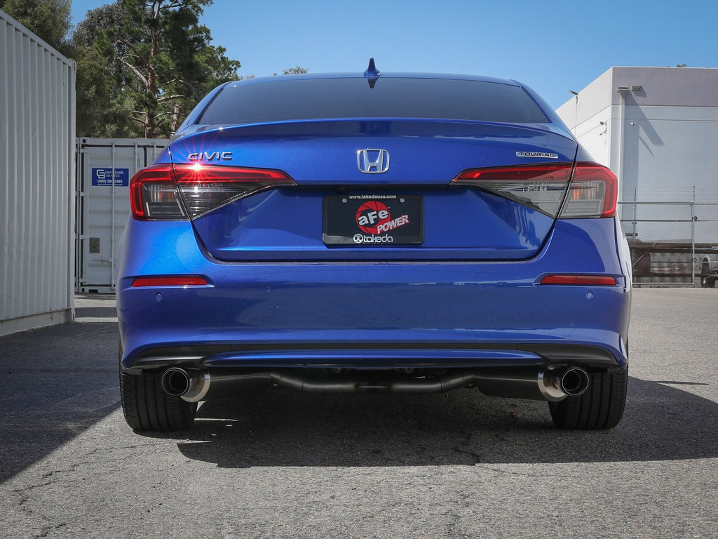 aFe Takeda 2.5in 304 SS Cat-Back Exhaust System w/CF Tips 2022+ Honda Civic L4-1.5L (t) - eliteracefab.com