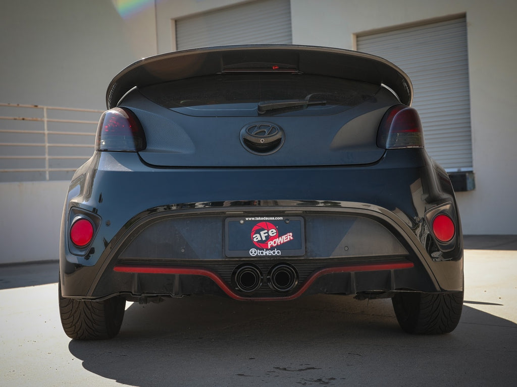 aFe Takeda 2-1/2in to 3in SS-304 Cat-Back Exhausts w/ Black Tip 13-17 Hyundai Veloster L4-1.6L - eliteracefab.com