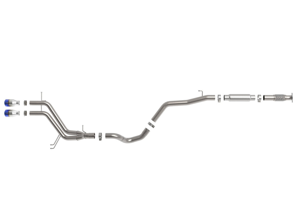 aFe Takeda 2-1/2in to 3in SS-304 Cat-Back Exhaust w/ Blue Flame Tips 13-17 Hyundai Veloster L4-1.6L - eliteracefab.com