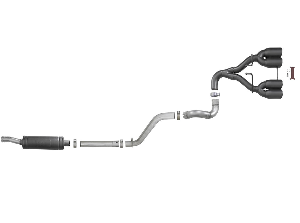 aFe Rebel Series 2.5in 304 SS Cat-Back Exhaust w/ Black Tip 18-20 Jeep Wrangler (JL) - eliteracefab.com