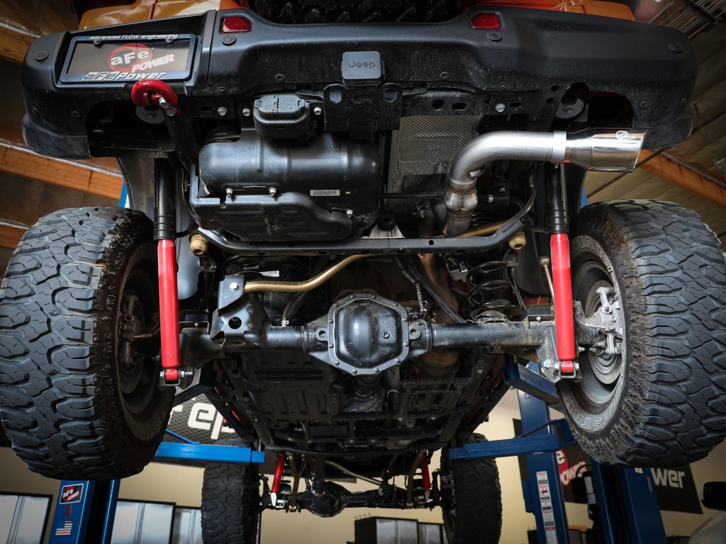 aFe 20-21 Jeep Wrangler Large Bore-HD 3in 304 Stainless Steel DPF-Back Exhaust System - Polished Tip - eliteracefab.com