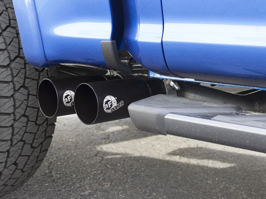 aFe Rebel 3in 409 SS Cat-Back Exhaust 2021 Ford F-150 V6 2.7L/3.5L (tt)/V8 5.0L w/ Black Tips - eliteracefab.com