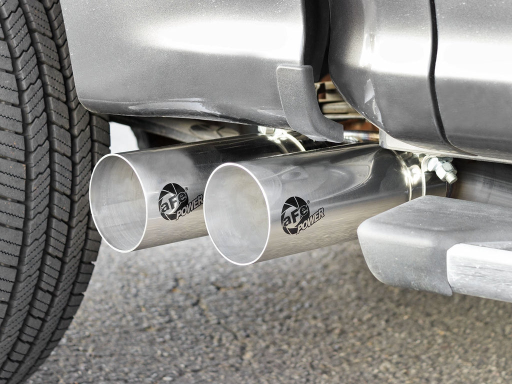 aFe Rebel 3in 409 SS Cat-Back Exhaust 2021 Ford F-150 V6 2.7L/3.5L (tt)/V8 5.0L w/ Polished Tips - eliteracefab.com