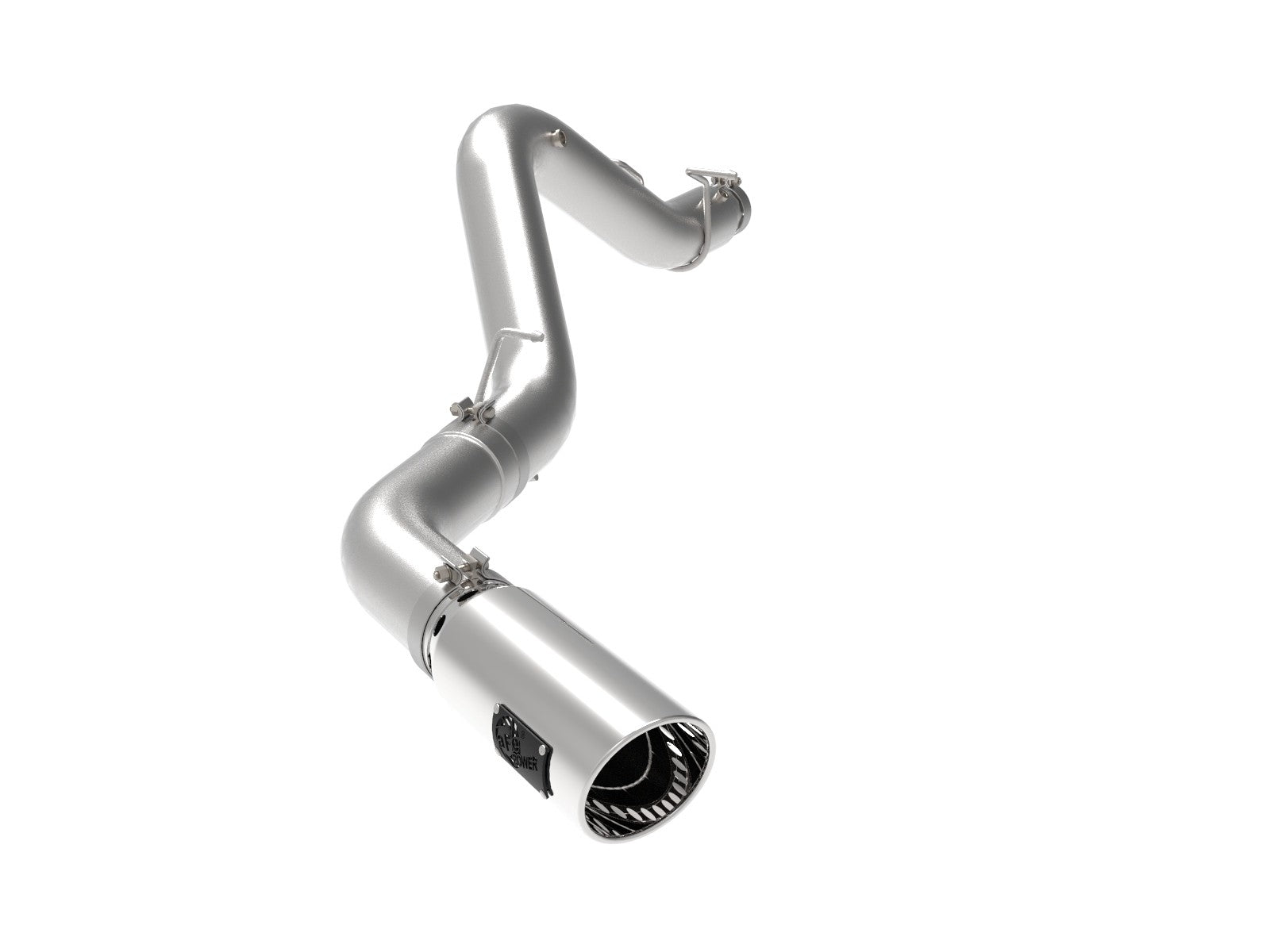 aFe Large Bore-HD 5 IN 409 SS DPF-Back Exhaust System w/Polished Tip 20-21 GM Truck V8-6.6L - eliteracefab.com