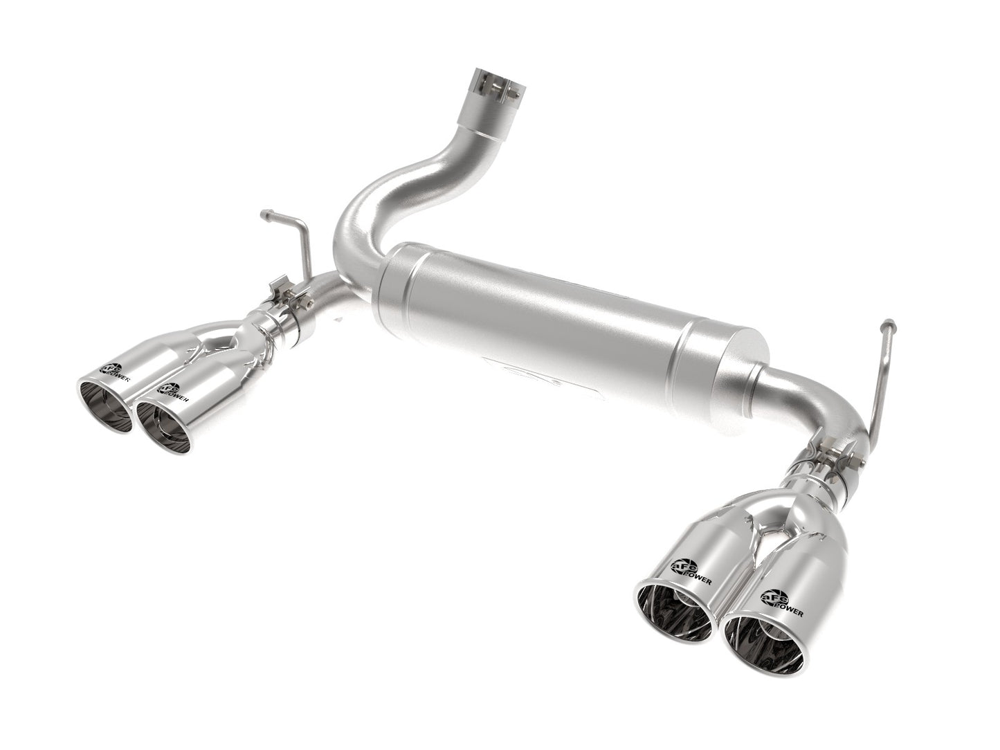 aFe Rebel Series 2.5in 409 SS Axle-Back Exhaust Polished 07-18 Jeep Wrangler (JK) V6-3.6L/3.8L - eliteracefab.com