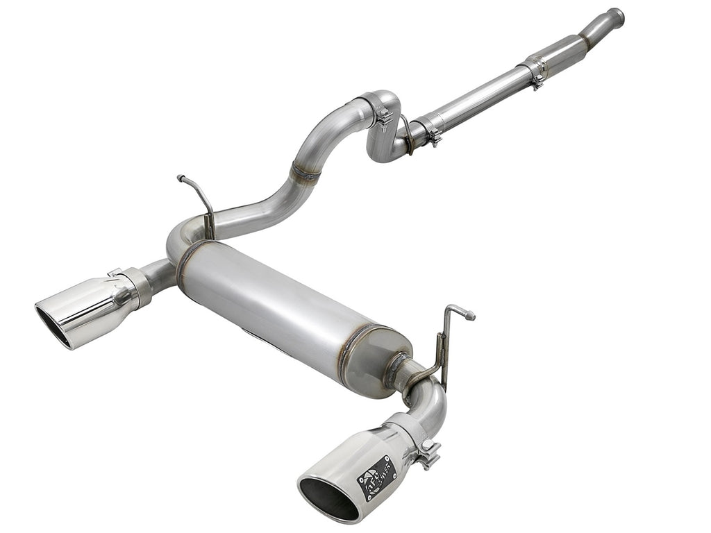 aFe Rebel Series 409 Stainless Steel Cat-Back Exhaust 18-21 Jeep Wrangler JL 2.0L (t) - Polished Tip - eliteracefab.com